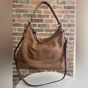 Gucci Brown Pebbled Leather Interlocking GG Hobo Bag with Crossbody Strap